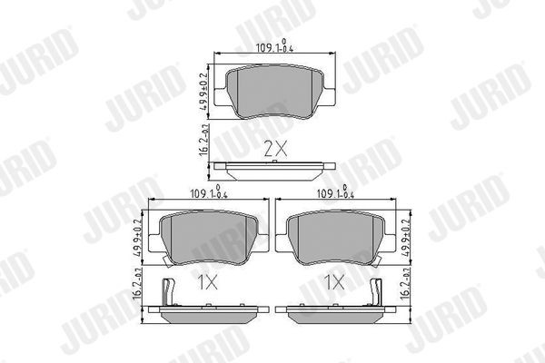 JURID Remblokken 572627J Toyota VERSO S Remblokkenset JURID 572627J
