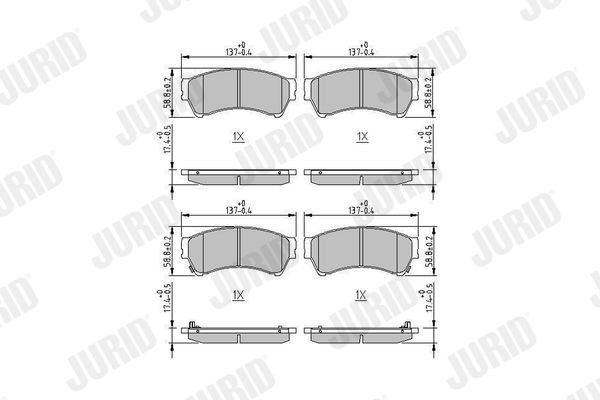 JURID Remblokken 572628J Mazda 6 Remblok JURID 572628J