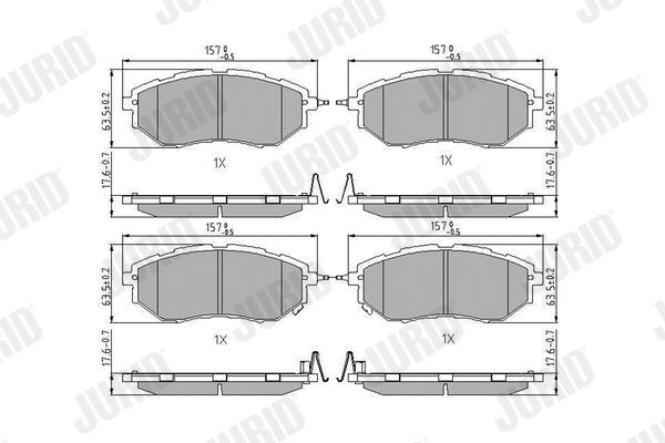 JURID Bremseklodser 572638J JURID 572638J Subaru Forester SH Bremseklods pris