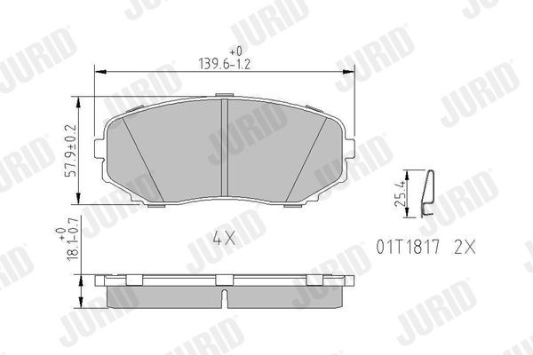 JURID Τακάκια φρένων 572640J 572640J Τακάκια FORD USA FOCUS JURID
