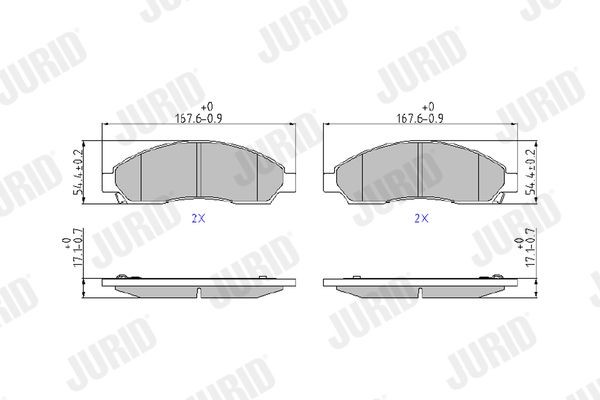 Brake pad set JURID 572643J JURID 572643J 2003 CHEVROLET COLORADO brake pads replacement