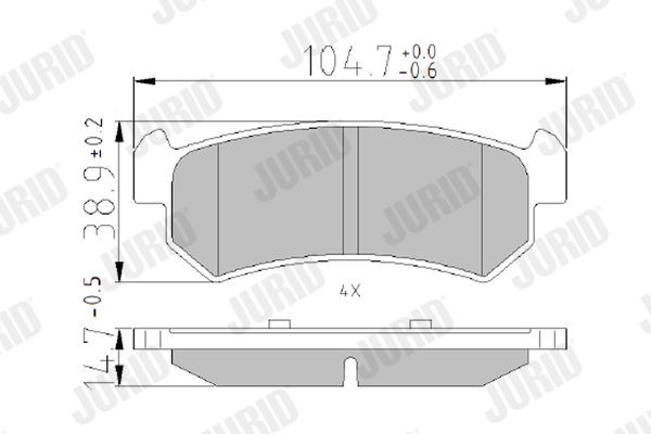 JURID Bromsbelägg 573216J 573216J JURID belägg DAEWOO LACETTI