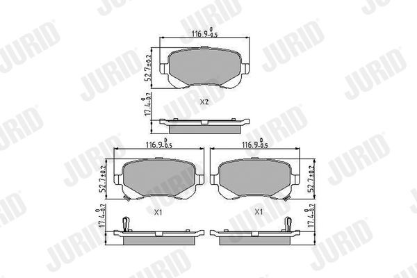 JURID Brzdové doštičky/platničky 573299J Doštičky JURID GRAND CARAVAN 573299J lacné