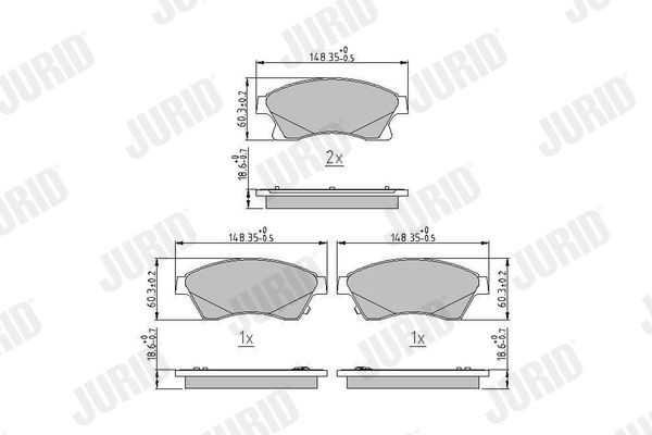 JURID Brzdové doštičky/platničky 573332J Športové brzdové doštičky JURID Chevrolet CAMARO 573332J