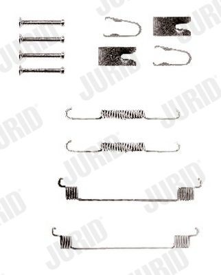 JURID Tilbehørsett, bremsesko 771303J Tilbehørsett bremsesko JURID Subaru WRX 771303J
