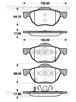TRISCAN Brake pad set 8110 40010 HONDA CR-V TRISCAN brake pads 811040010