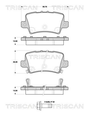 TRISCAN Brake pad set 8110 40012 Honda CR-V TRISCAN brake pads 811040012