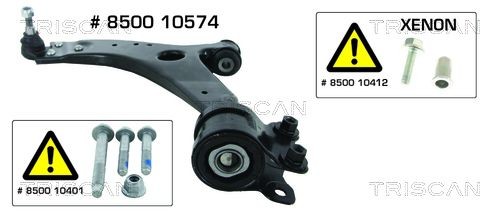 TRISCAN Braccio oscillante, sospensione ruota 8500 10574 Costo Braccetti TRISCAN VOLVO 8500 10574