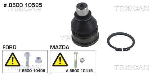 TRISCAN Rótula de suspensão 8500 10595 TRISCAN 8500 10595 originais Rótula de suspensão Ford Fiesta Mk7 custo