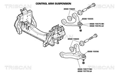 TRISCAN Bærearm 8500 15578 TRISCAN 8500 15578 Iveco Daily 4 Bærearm til en rimelig pris