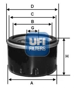 UFI Oliefilter 23.279.00 UFI 23.279.00 480 E (482) Oliefilter originale pris