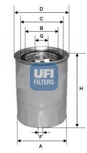 UFI Filtro carburante 24.339.00 24.339.00 costo Filtro carburante KIA PROCEED UFI