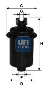 UFI Brandstoffilter 31.551.00 31.551.00 Brandstoffilter UFI HYUNDAI VELOSTER