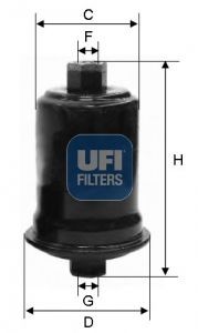 UFI Filtro de combustível 31.556.00 UFI 31.556.00 Filtro de combustível Lexus LS UCF20 originais preço