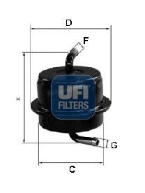 Fuel filter UFI 31.565.00 UFI 31.565.00 2004 SUZUKI SWIFT fuel filter replacement