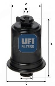 Kraftstofffilter UFI 31.725.00 UFI 31.725.00 MITSUBISHI ECLIPSE 2003 Benzinfilter