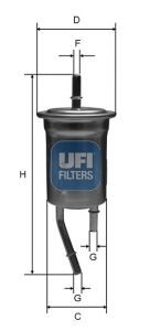 UFI Degvielas filtrs 31.828.00 Degvielas filtrs UFI Kia PICANTO 31.828.00