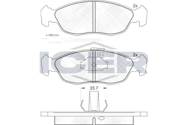 ICER Plaquettes de frein 180932 Kit de plaquettes de frein ICER 206 180932 pas cher