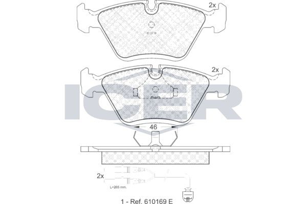 ICER Piduriklotsid 180992 180992 Klotsid PEUGEOT 306 ICER