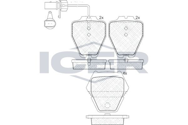 ICER Bromsbelägg 181571 181571 ICER bromsbelägg VW POLO