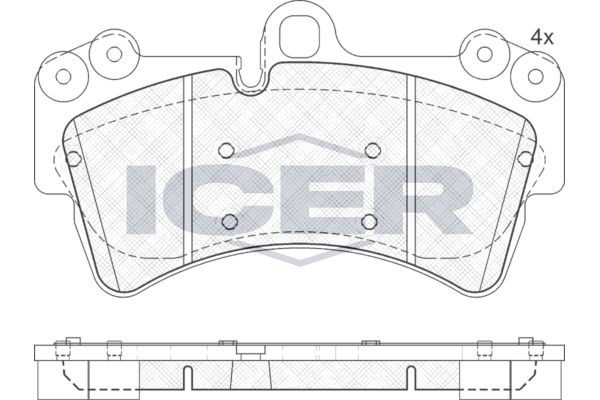 ICER Τακάκια φρένων 181595 Σετ τακάκια ICER Porsche BOXSTER 181595