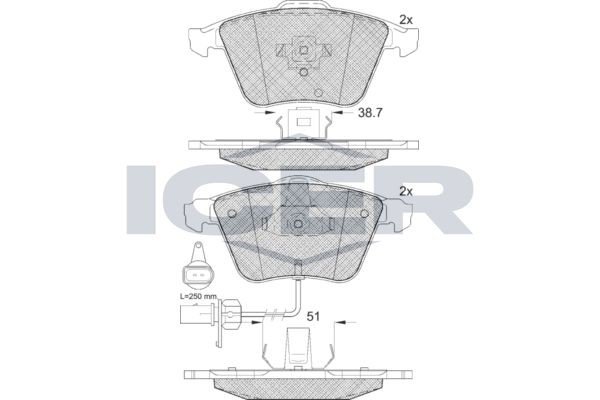 ICER Jarrupalat, levyjarru 181654 SEAT Etujarrupalat ja takajarrupalat ICER 181654