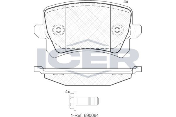 ICER Plaquettes de frein 181857 Skoda KODIAQ Freins, plaquettes de freins ICER 181857
