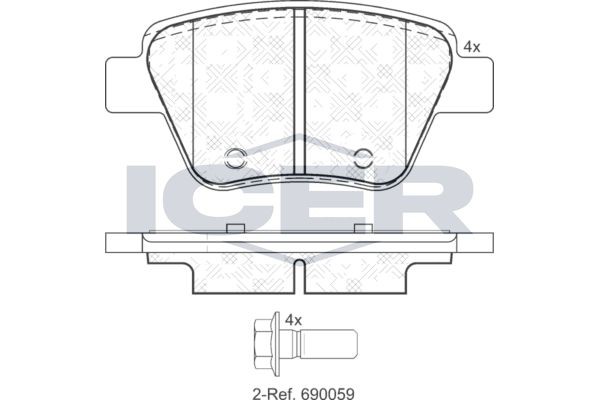 ICER Pastilhas de travão 181967 181967 Pastilhas de travão ICER SEAT LEON