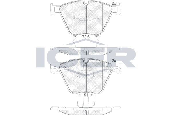ICER Kit pastiglie freni 181992 181992 Pasticche ICER BMW