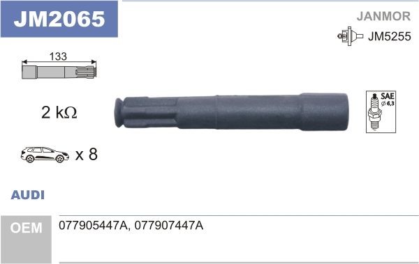 JANMOR Pistoke, sytytyspuola JM2065 JANMOR JM2065 Audi A5 8ta tulpanjohdon pistoke hinta