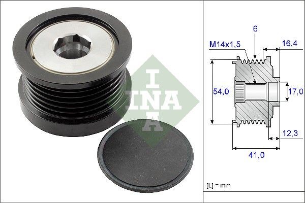 INA Alternator - sprzęgło jednokierunkowe 535 0259 10 Koła pod pasy zębate Alfa Romeo Giulia 952: Alternator - sprzęgło jednokierunkowe INA 535 0259 10