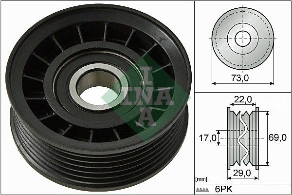 INA Vratná / vodiaca kladka rebrovaného klinového remeňa 532 0649 10 Vodiaca kladka INA Ford S-MAX 532 0649 10