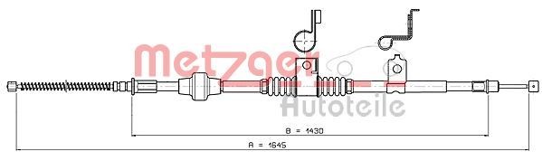 METZGER Hand brake cable 17.2294 CITROЁN XANTIA METZGER handbrake 172294