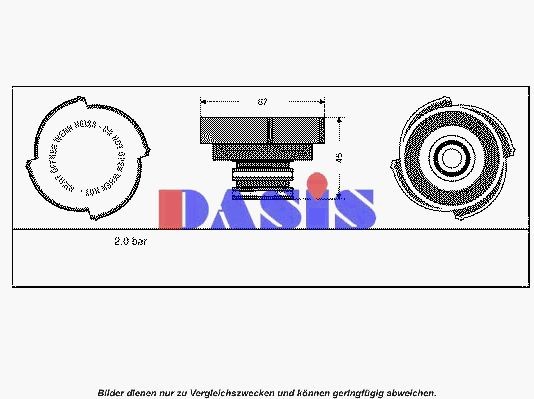 AKS DASIS Uzatvárací kryt, nádobka chladiacej kvapaliny 751033N 751033N Uzáver nádrżky pre chladiacu zmes AKS DASIS VOLKSWAGEN CADDY