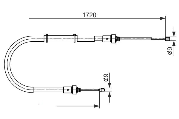 BOSCH Tautrekk, håndbremse 1 987 482 411 Bremsewire BOSCH 18 1 987 482 411 billige