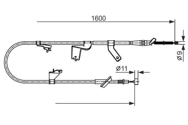 BOSCH Tautrekk, håndbremse 1 987 482 428 1 987 482 428 Bremsewire SUZUKI LJ 80 BOSCH