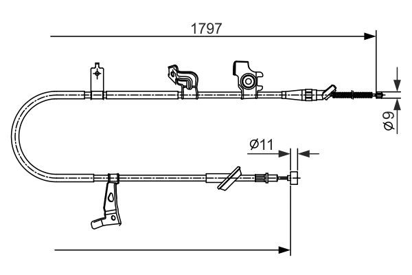 BOSCH Tross, seisupidur 1 987 482 434 Käsijarru vaijeri BOSCH Suzuki IGNIS 1 987 482 434