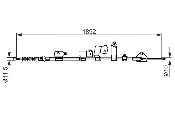 BOSCH Hand brake cable 1 987 482 439 Toyota PROACE BOSCH handbrake cable 1987482439