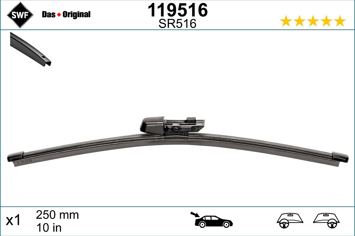 SWF Tergicristallo posteriore 119516 119516 VisioFlex Rear costo Spazzole tergicristallo SKODA FELICIA SWF