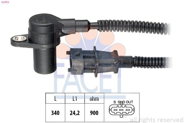 FACET Generatore di impulsi, Albero a gomiti 9.0753 9.0753 Sensore giri motore FACET KIA STONIC costo