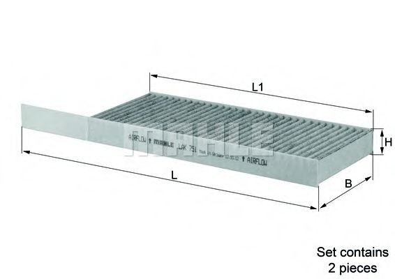 MAHLE Filtro abitacolo LAK 751/S MAHLE LAK 751/S Filtro antipolline Renault Latitude L70 prezzo
