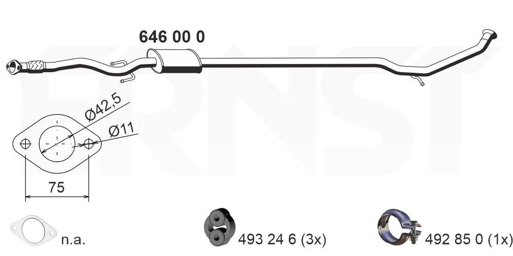 ERNST Keskiäänenvaimentaja 646000 ERNST 646000 RAM 1500 Keski äänenvaimennin halvat