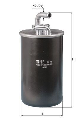 Filtro carburante MAHLE KL 775 MAHLE KL 775 Filtri carburante DODGE CALIBER 2020