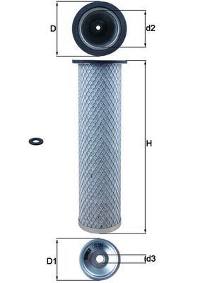 MAHLE Sekundārā gaisa filtrs LXS 214 LXS 214 Sekundārā gaisa filtrs HYUNDAI ix35 MAHLE