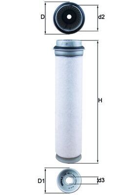 MAHLE Sekundārā gaisa filtrs LXS 40/1 LXS 40/1 Sekundārā gaisa filtrs HYUNDAI ix35 MAHLE
