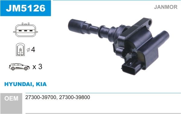 JANMOR Ignition coil JM5126 JANMOR JM5126 Hyundai Terracan HP ignition coil cost