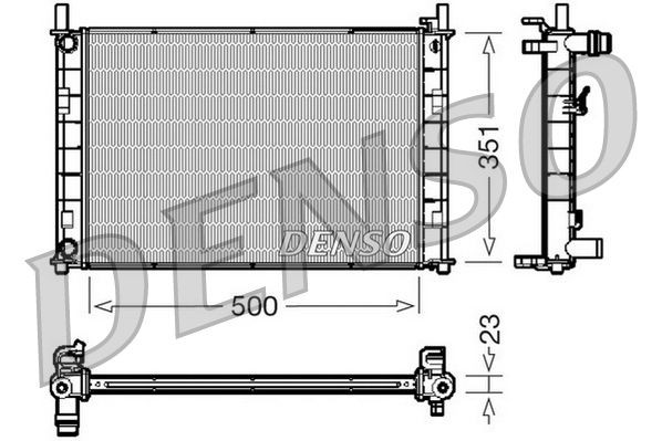 DENSO Radiators, Motora dzesēšanas sistēma DRM10046 Ūdens radiatori DENSO 3 DRM10046 lēti