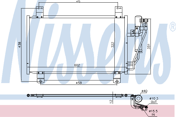 NISSENS Condenseur, climatisation 94240 NISSENS 94240 Radiateur de clim Renault 19 pas cher