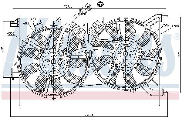 Ventilátor chladenia motora NISSENS 85523 NISSENS 85523: Ventilátor chladiča Saab 9-3 1999