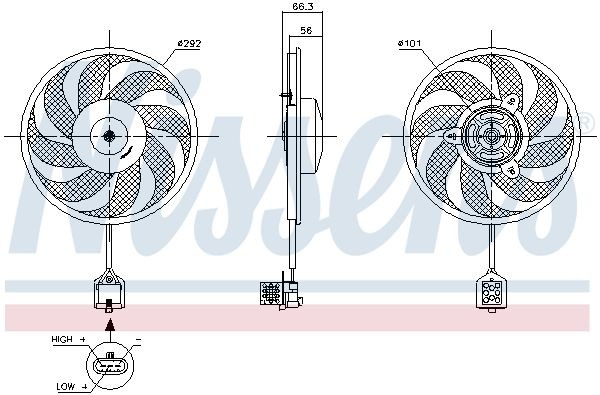 NISSENS Radiaatori ventilaator 85596 NISSENS 85596 Radiaatori ventilaator Opel Combo C hind